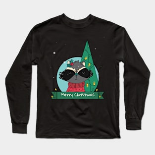 Merry Christmas Raccoon Long Sleeve T-Shirt